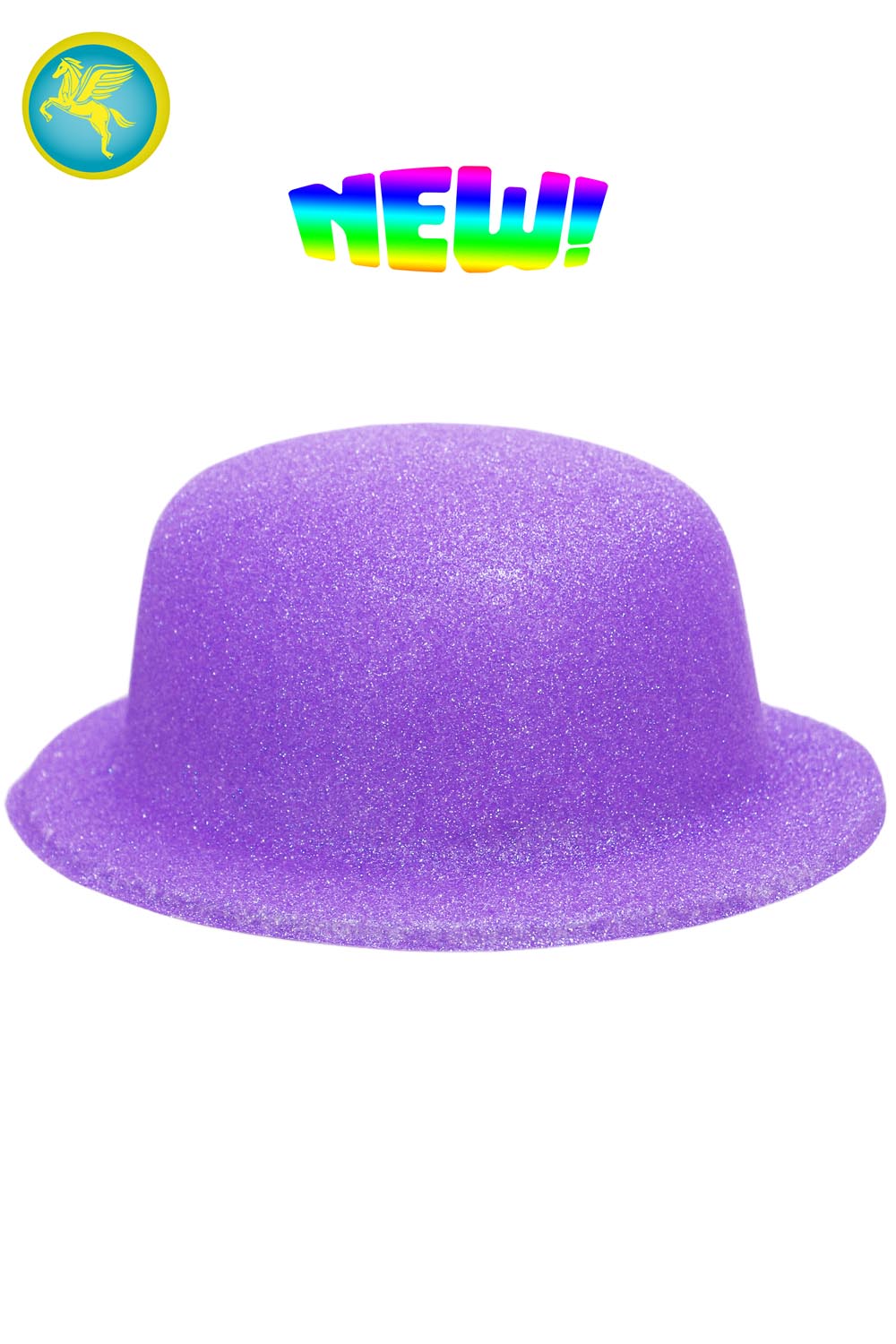 Cappello bombetta glitter lilla