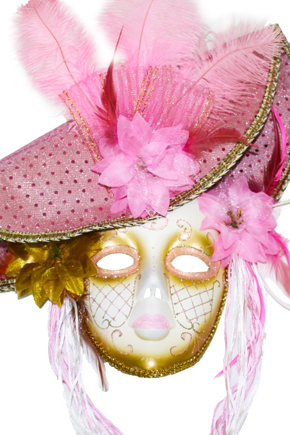 Maschera veneziana rosa